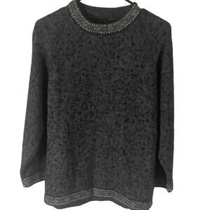 Quality Export Vintage Size Small 70% Alpac Wool Grey Black Sweater